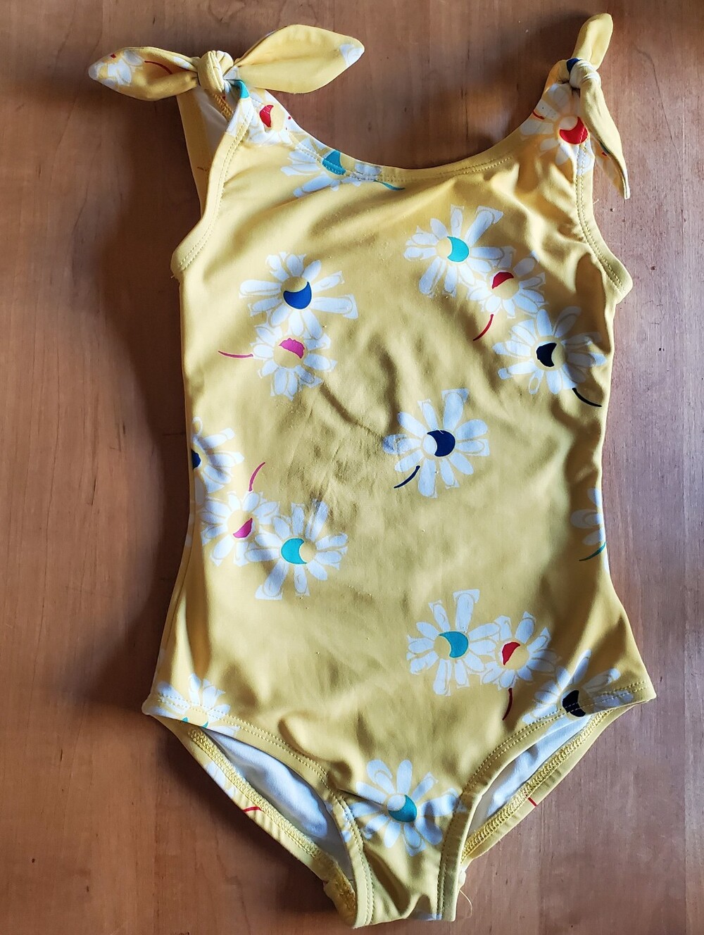 Hanna Andersson 5T Girls Yellow Floral One-Piece Swimsuit
